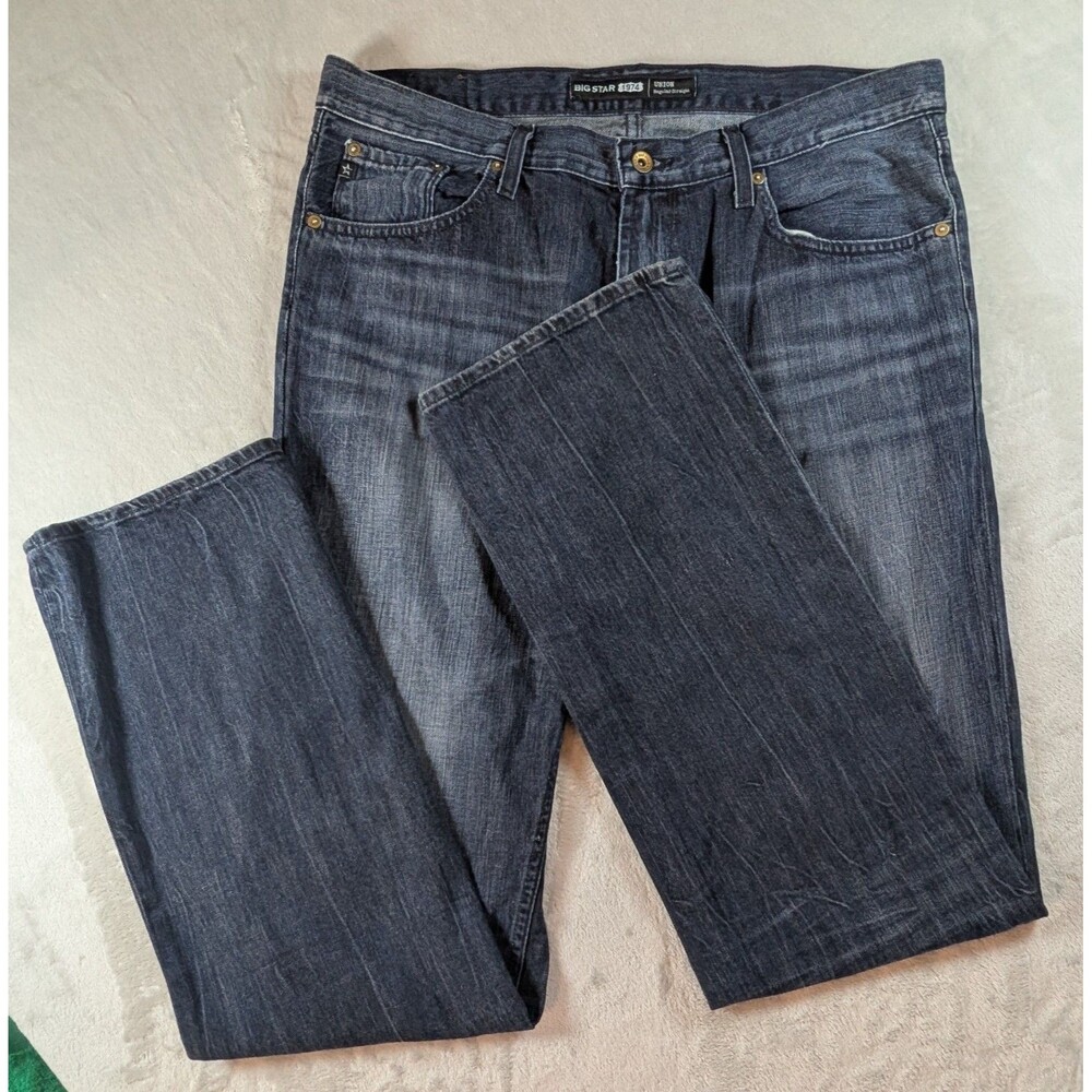 Big Star 1974 Union Jeans Mens 36L 38x35 Blue Regular Straight Made Mexico